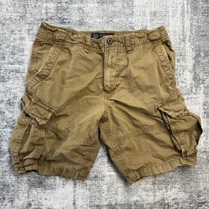 American Eagle Cargo Shorts Mens 33 Brown Ripstop Utility Y2K Classic Length